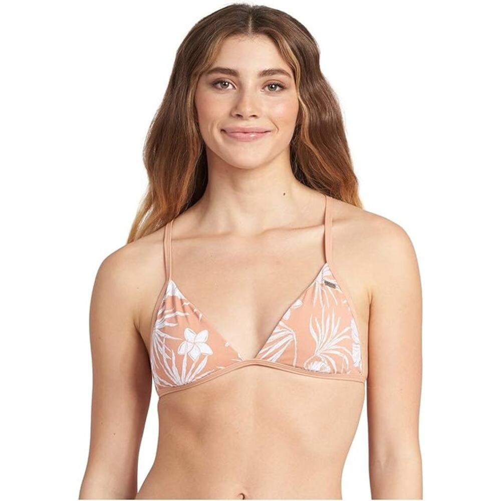 NWT Roxy Women's Printed Beach Classics Fixed Triangle Bikini Top SMALL
